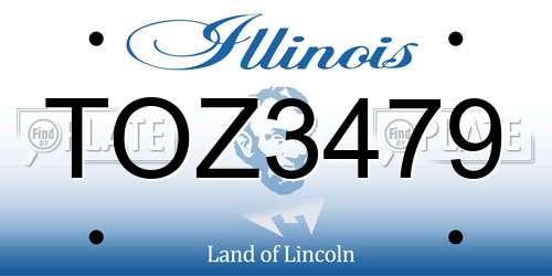 TOZ3479 Illinois License Plate