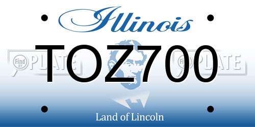 TOZ700 Illinois License Plate