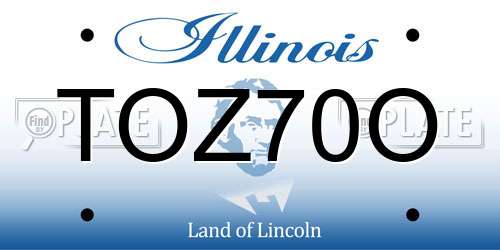 TOZ70O Illinois License Plate