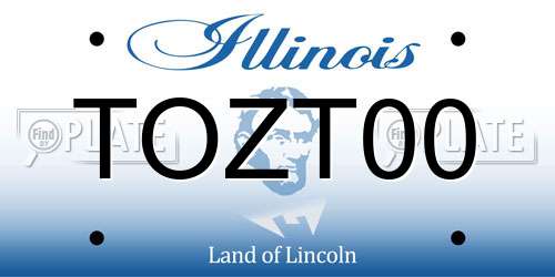 TOZT00 Illinois License Plate