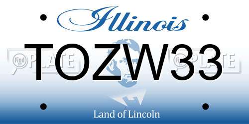TOZW33 Illinois License Plate