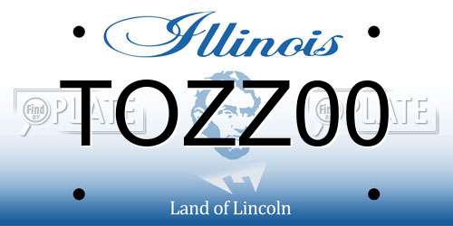 TOZZ00 Illinois License Plate