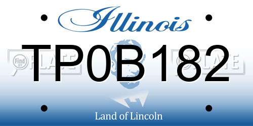 TP0B182 Illinois License Plate