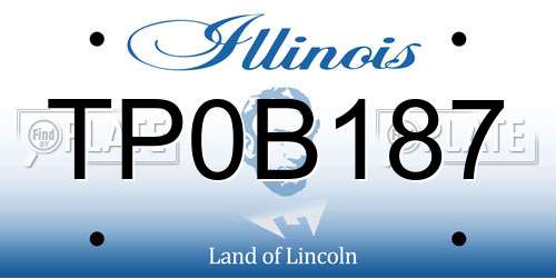 TP0B187 Illinois License Plate