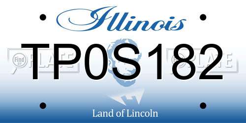 TP0S182 Illinois License Plate