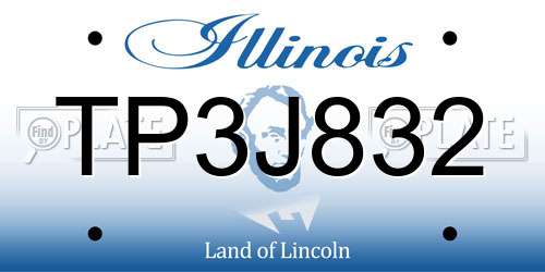 TP3J832 Illinois License Plate