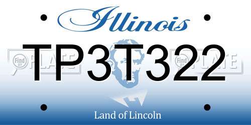 TP3T322 Illinois License Plate