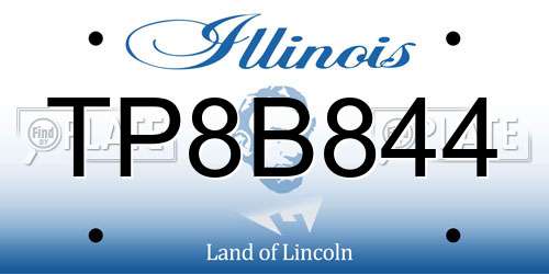 TP8B844 Illinois License Plate