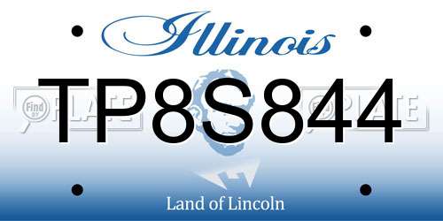 TP8S844 Illinois License Plate