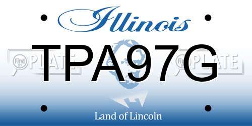 TPA97G Illinois License Plate