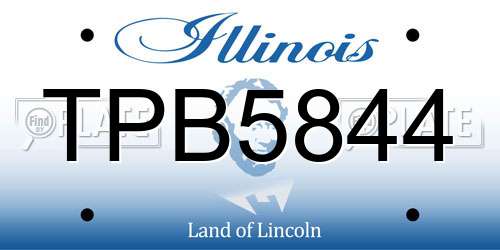 TPB5844 Illinois License Plate