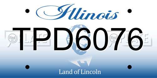 TPD6076 Illinois License Plate
