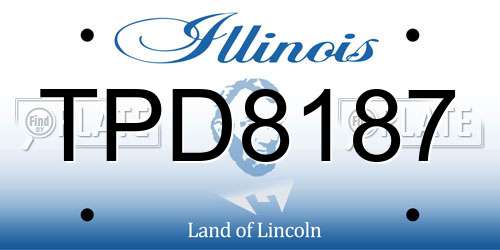 TPD8187 Illinois License Plate
