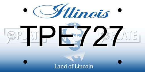 TPE727 Illinois License Plate