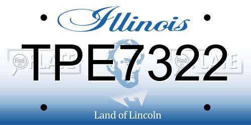 TPE7322 Illinois License Plate