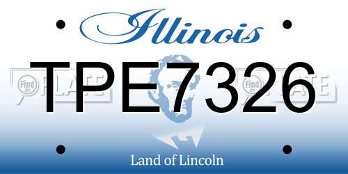TPE7326 Illinois License Plate