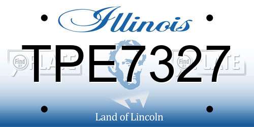 TPE7327 Illinois License Plate