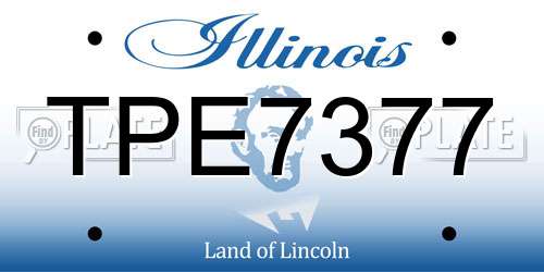TPE7377 Illinois License Plate