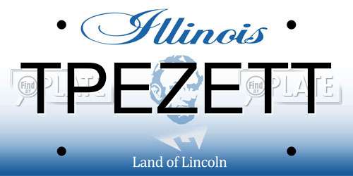TPEZETT Illinois License Plate