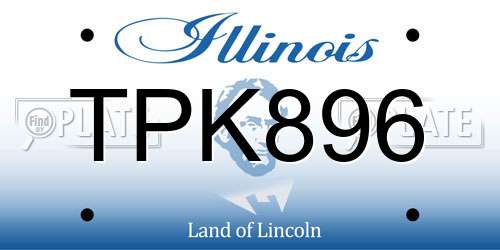 TPK896 Illinois License Plate