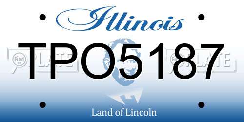 TPO5187 Illinois License Plate