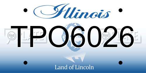 TPO6026 Illinois License Plate