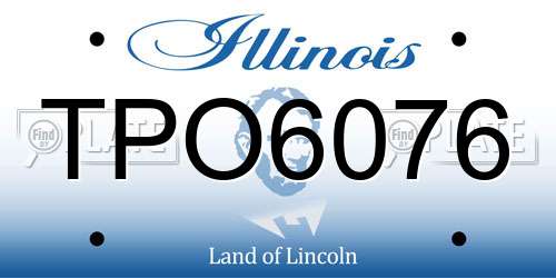 TPO6076 Illinois License Plate
