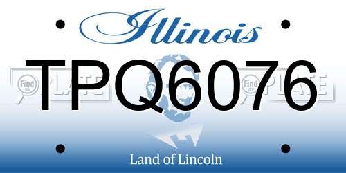 TPQ6076 Illinois License Plate