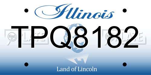 TPQ8182 Illinois License Plate