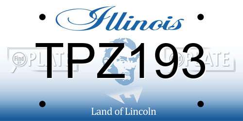 TPZ193 Illinois License Plate