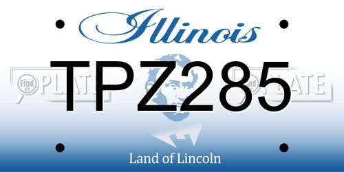 TPZ285 Illinois License Plate