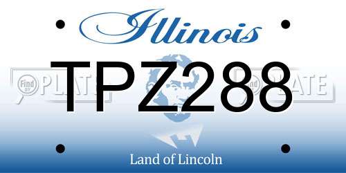 TPZ288 Illinois License Plate