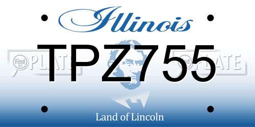 TPZ755 Illinois License Plate