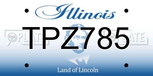 TPZ785 Illinois License Plate