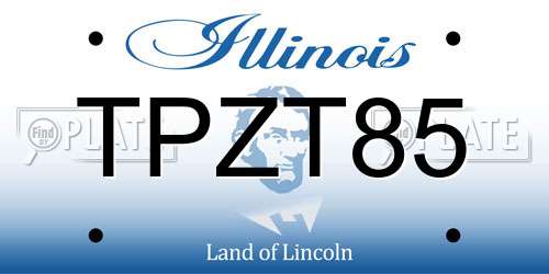 TPZT85 Illinois License Plate