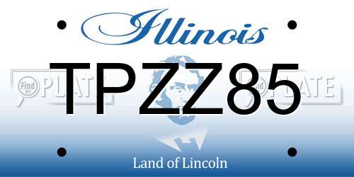 TPZZ85 Illinois License Plate