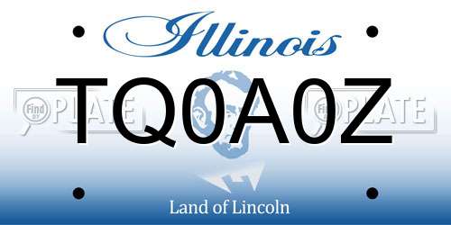 TQ0A0Z Illinois License Plate