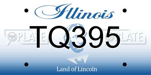 TQ395 Illinois License Plate