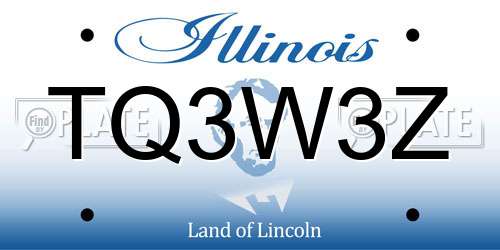 TQ3W3Z Illinois License Plate
