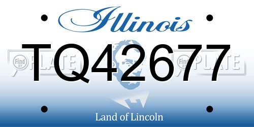 TQ42677 Illinois License Plate