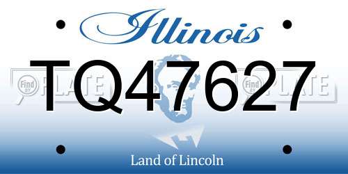 TQ47627 Illinois License Plate