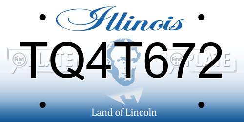 TQ4T672 Illinois License Plate