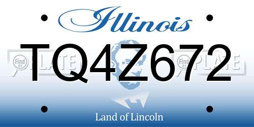 TQ4Z672 Illinois License Plate