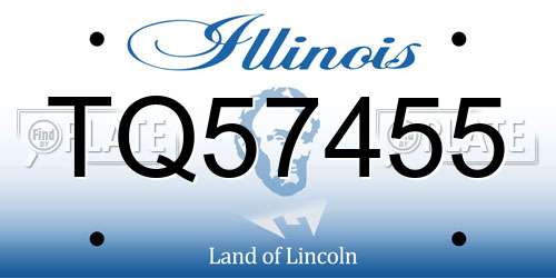 TQ57455 Illinois License Plate