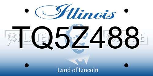 TQ5Z488 Illinois License Plate