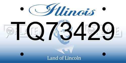 TQ73429 Illinois License Plate