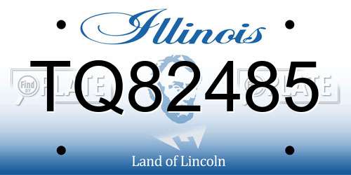 TQ82485 Illinois License Plate