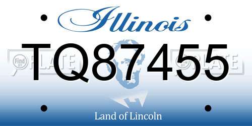 TQ87455 Illinois License Plate