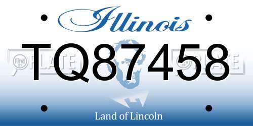 TQ87458 Illinois License Plate