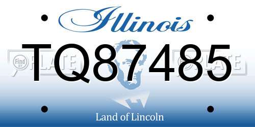 TQ87485 Illinois License Plate